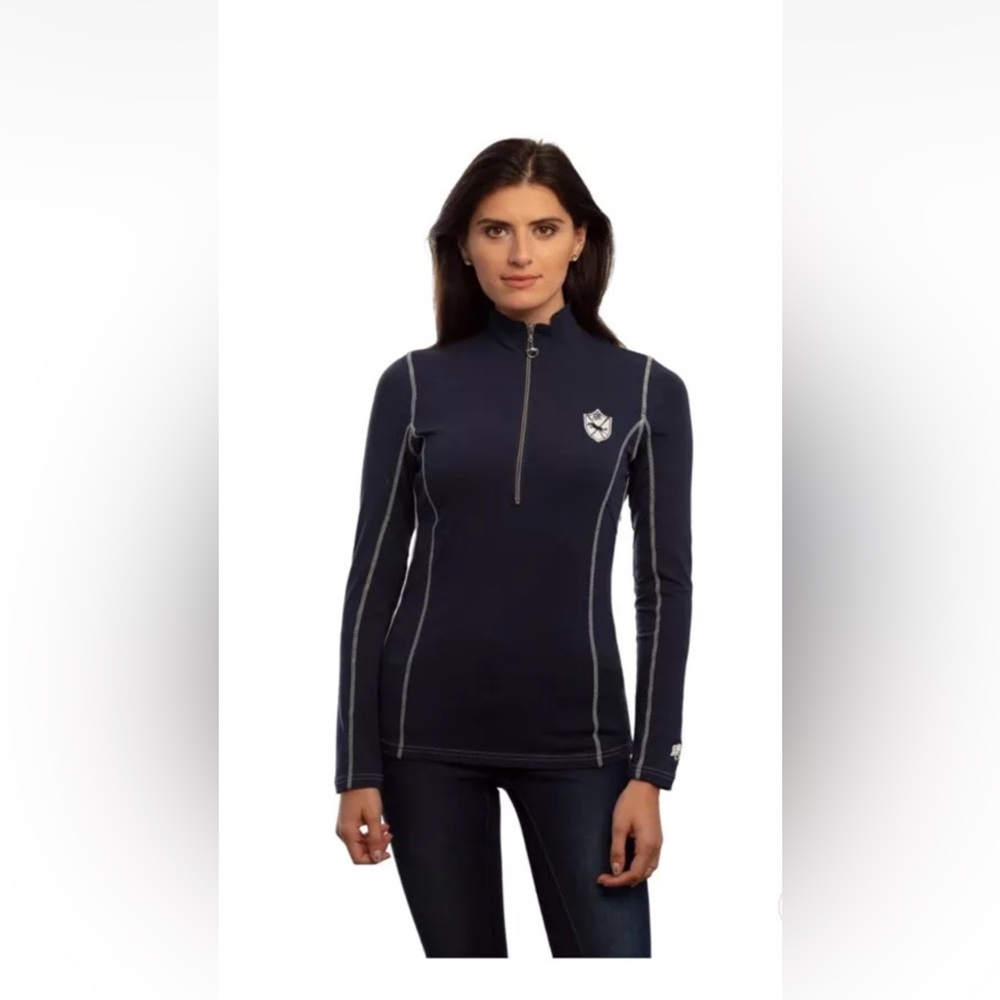 Goode Rider Long Sleeve Ideal Show Shirt Pullover 1/2 Zip riding